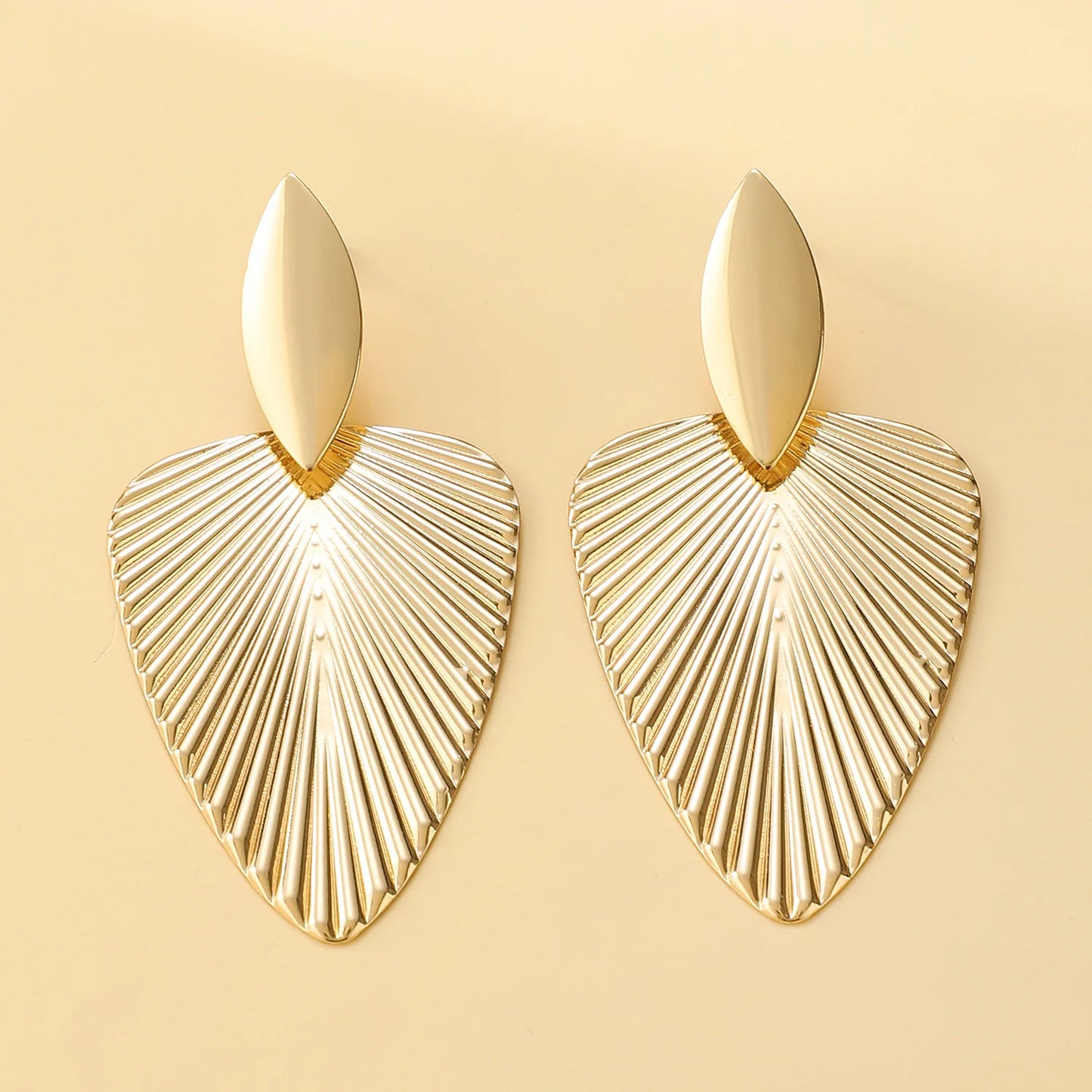 Artisan Textured Leaf Drop Earrings