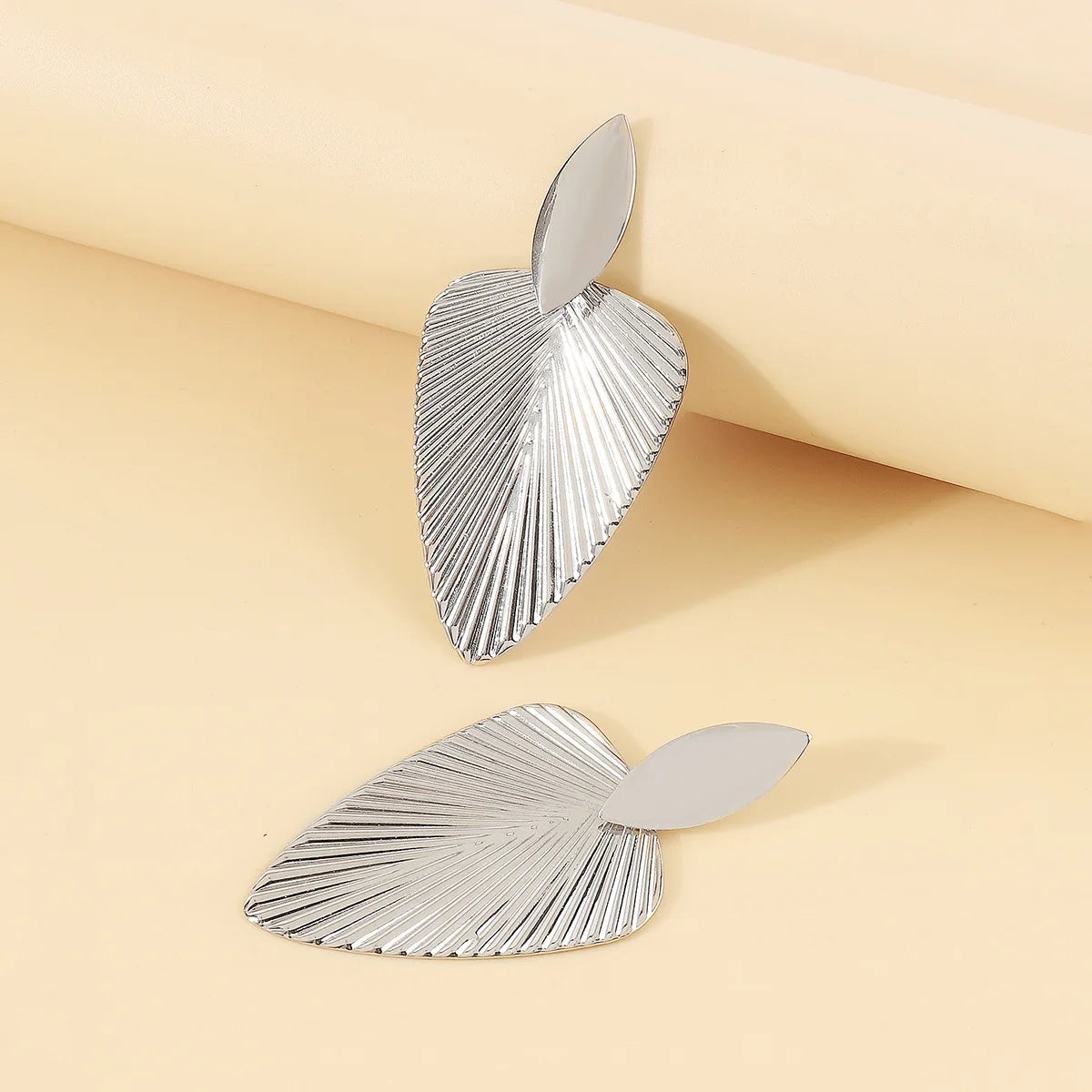Artisan Textured Leaf Drop Earrings