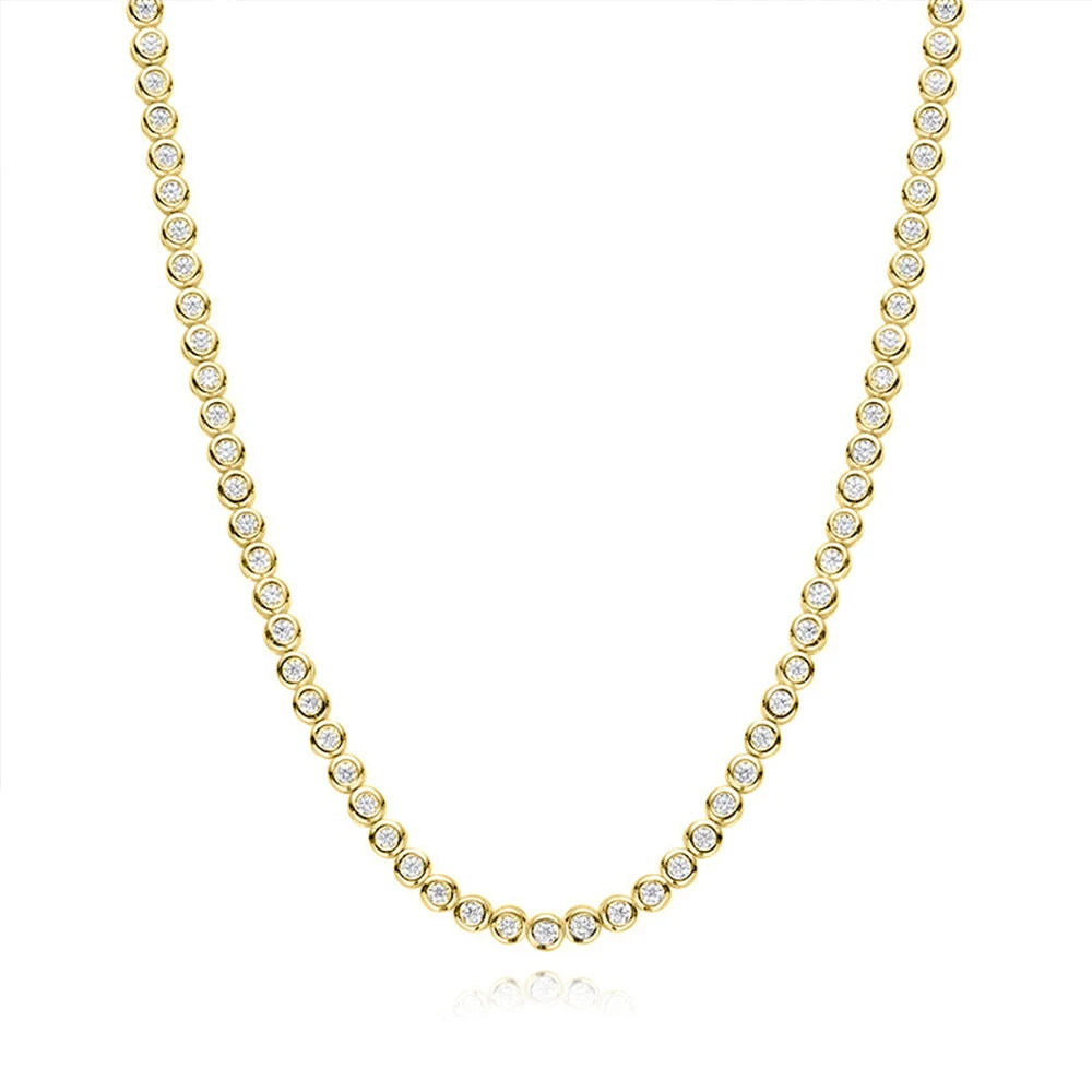 D-VVS1 Moissanite Tennis Necklace – 925 Silver