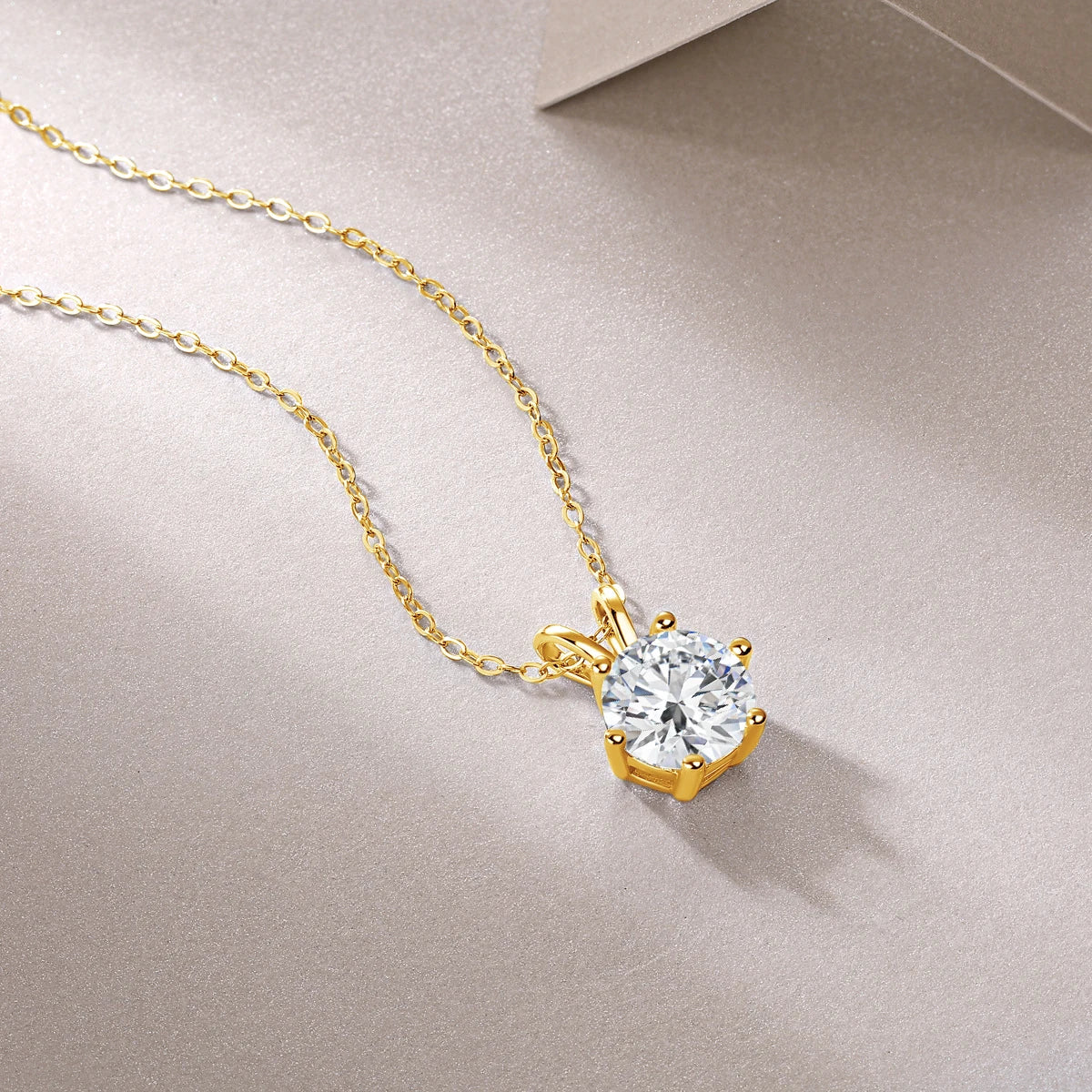 Gold Moissanite Pendant Necklace