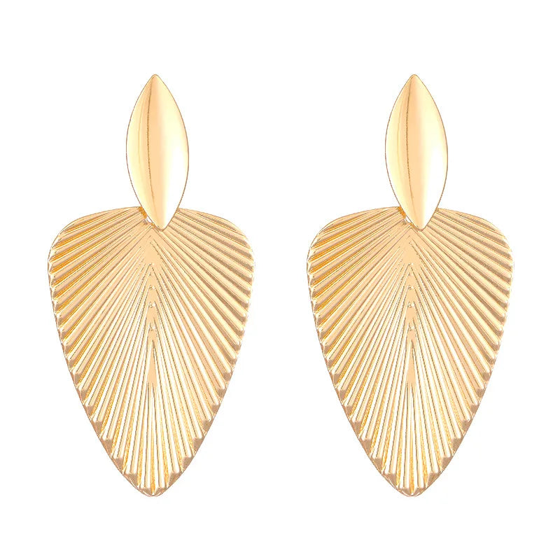 Artisan Textured Leaf Drop Earrings