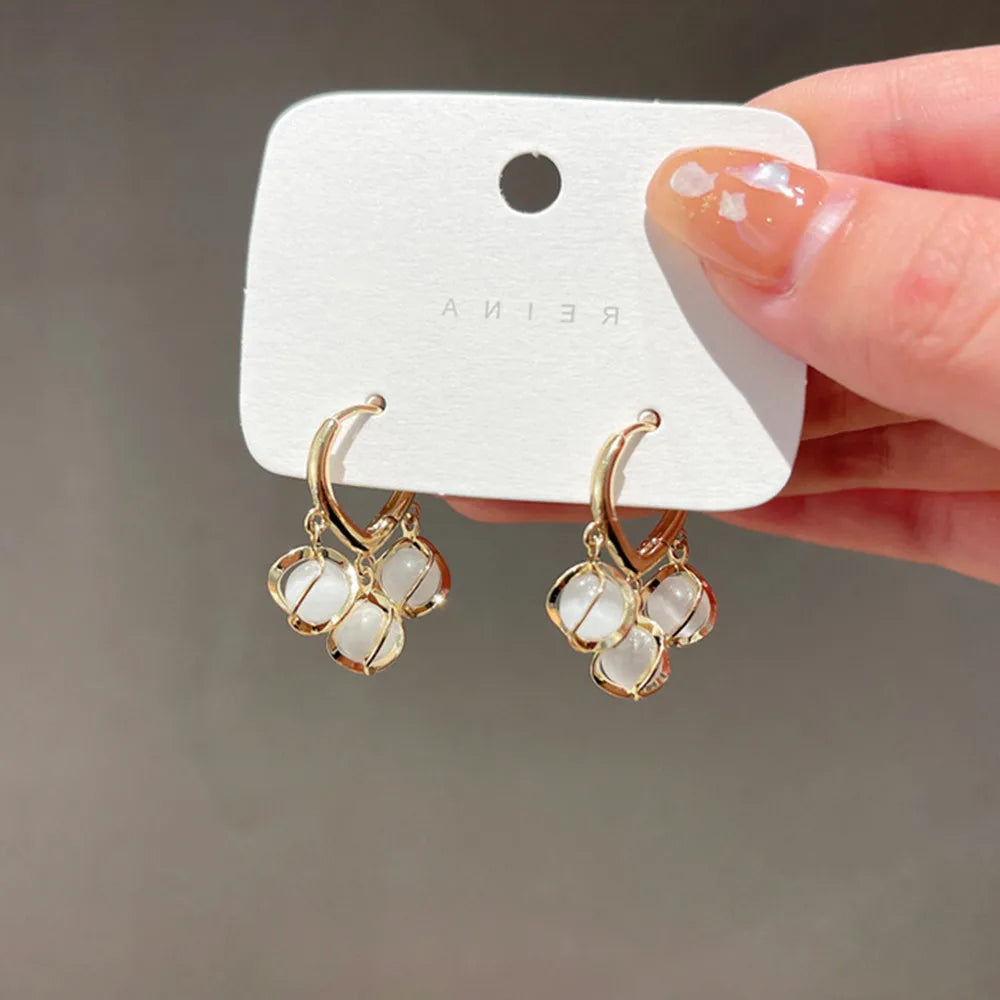 Bohemian Pearl & Rhinestone Stud Earrings