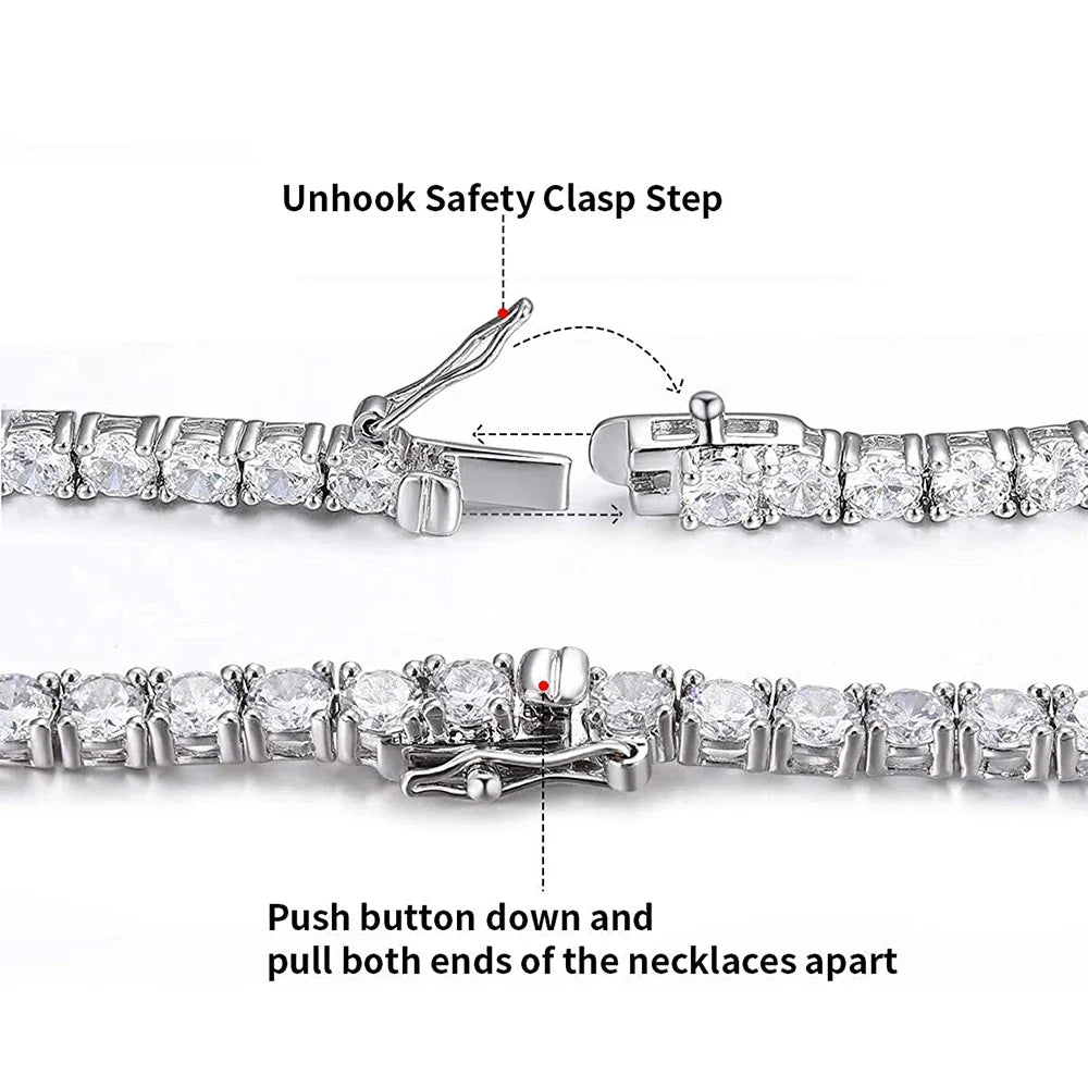 D-VVS1 Moissanite Tennis Necklace – 925 Silver