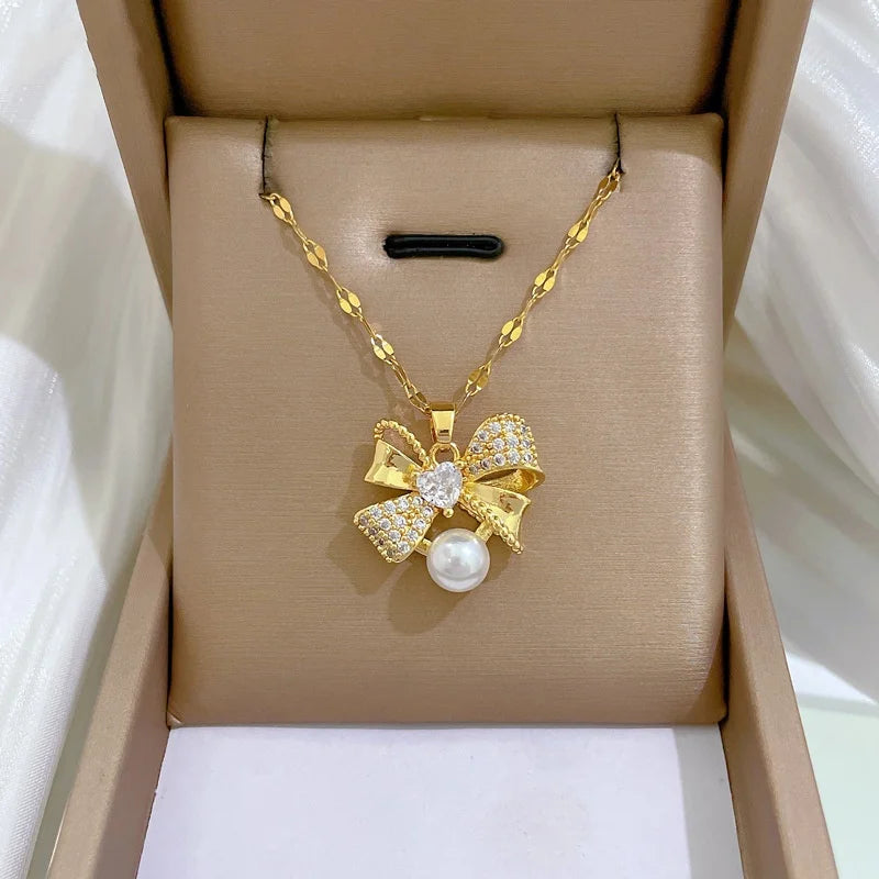 Bow & Pearl Jewelry Set