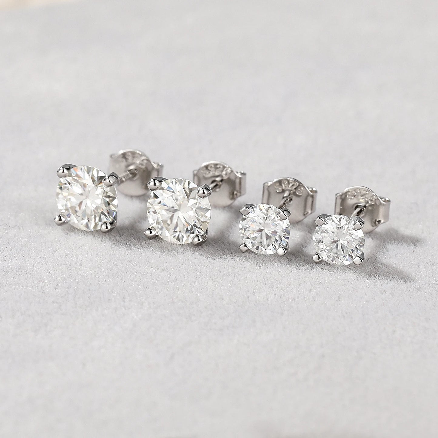 Geometric D-Color Moissanite Stud Earrings