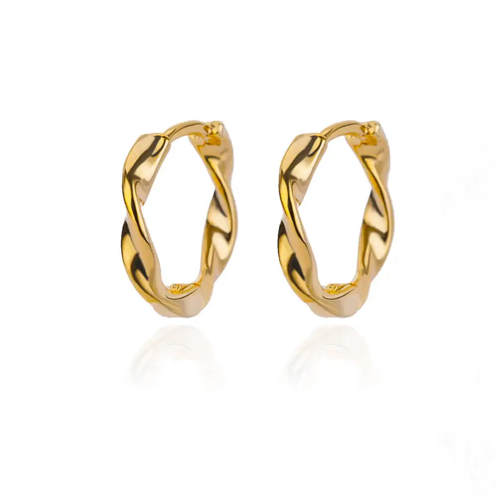 Golden/Silvery Multi-Shaped Hoop Earrings