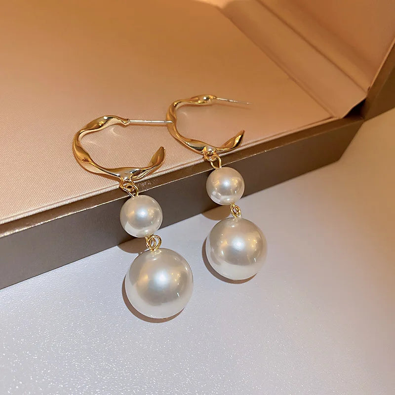 Bohemian Pearl & Rhinestone Stud Earrings