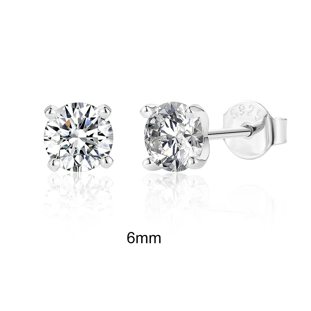 Geometric D-Color Moissanite Stud Earrings