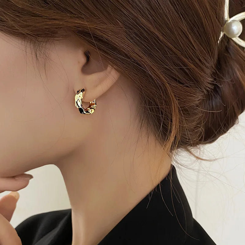 Geometric Hoop Earrings – Minimalist Office Jewelry