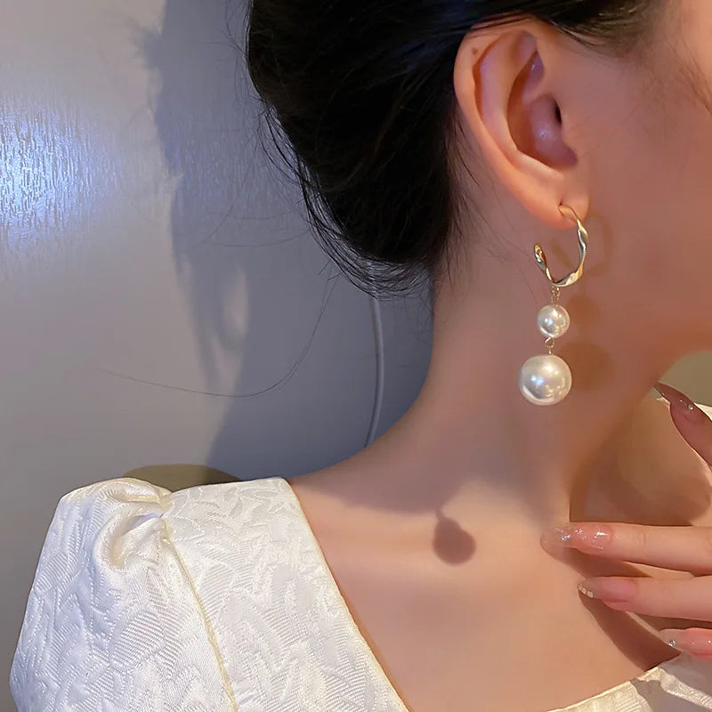 Bohemian Pearl & Rhinestone Stud Earrings