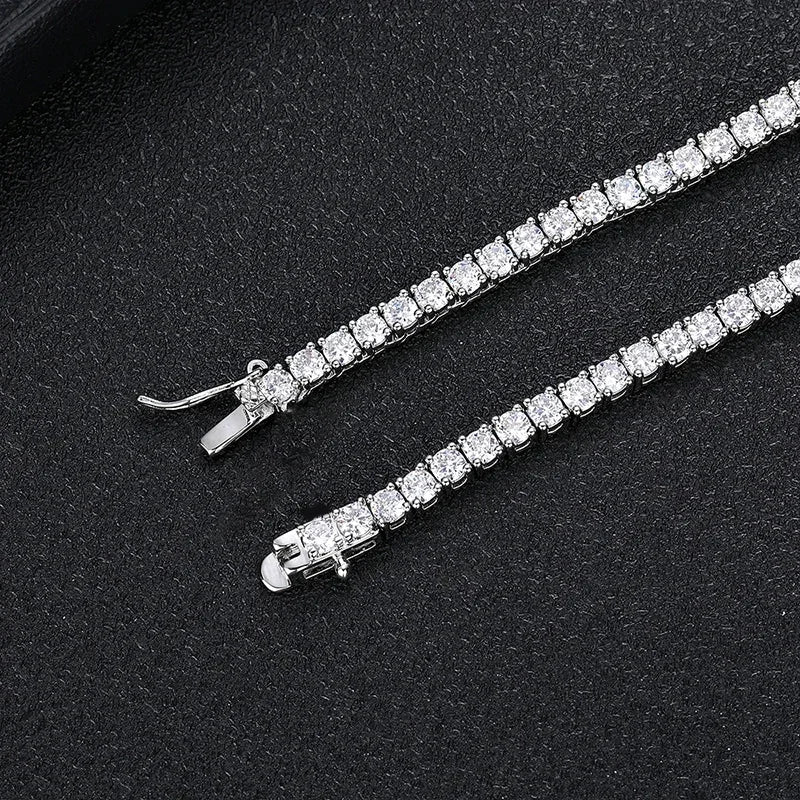 D-VVS1 Moissanite Tennis Necklace – 925 Sterling Silver