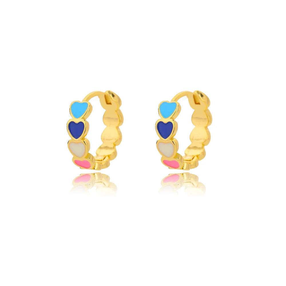 Golden/Silvery Multi-Shaped Hoop Earrings