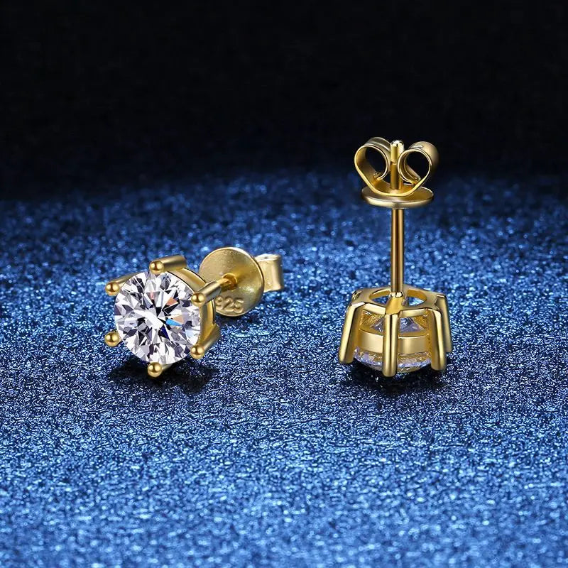 18K Gold Plated / 925 Sterling Silver Moissanite Stud Earrings
