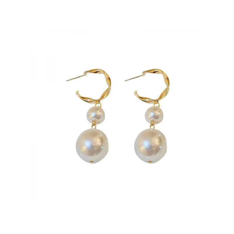 Bohemian Pearl & Rhinestone Stud Earrings