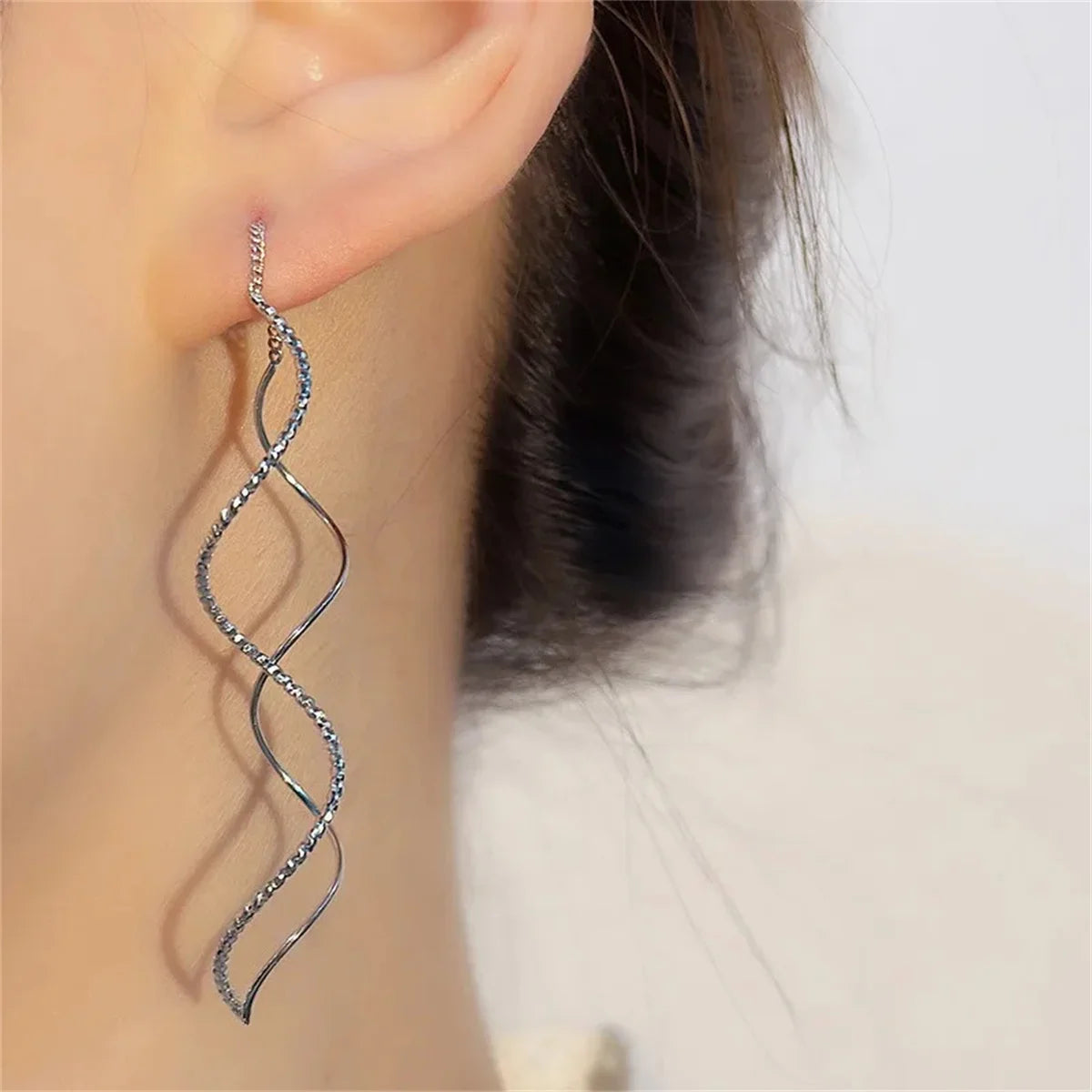 Wavy Tassel Drop Earrings