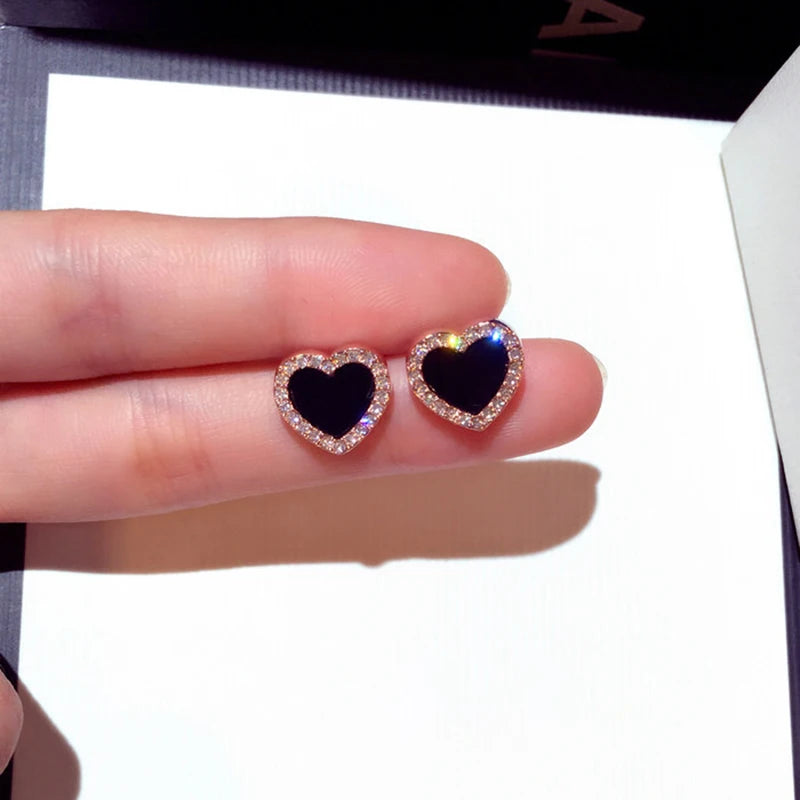 Asymmetrical Hollow Stud Rhinestones Earrings