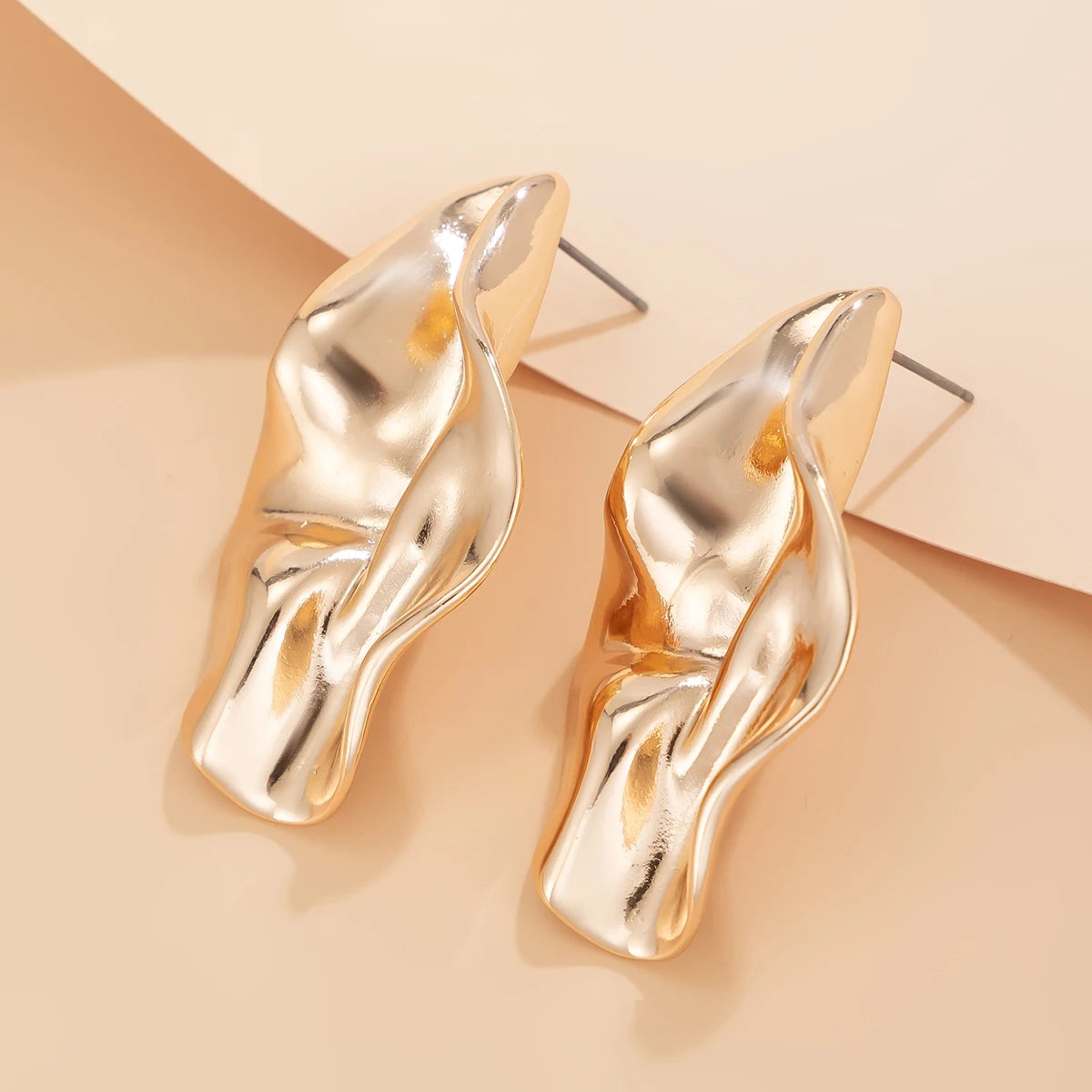 Eccentric Metal Silver/Gold Plated Stud Earrings