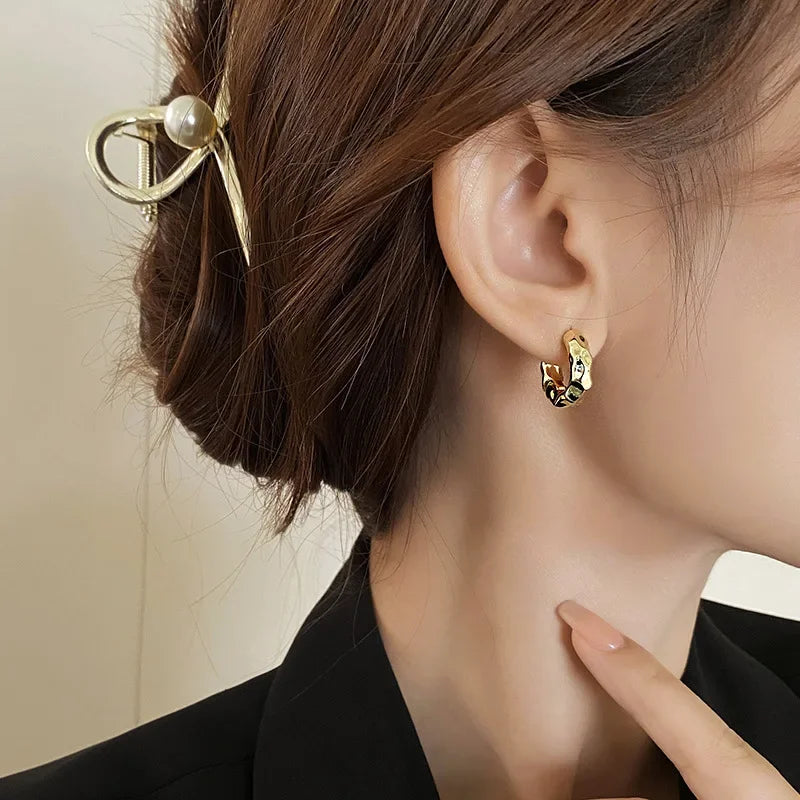 Geometric Hoop Earrings – Minimalist Office Jewelry