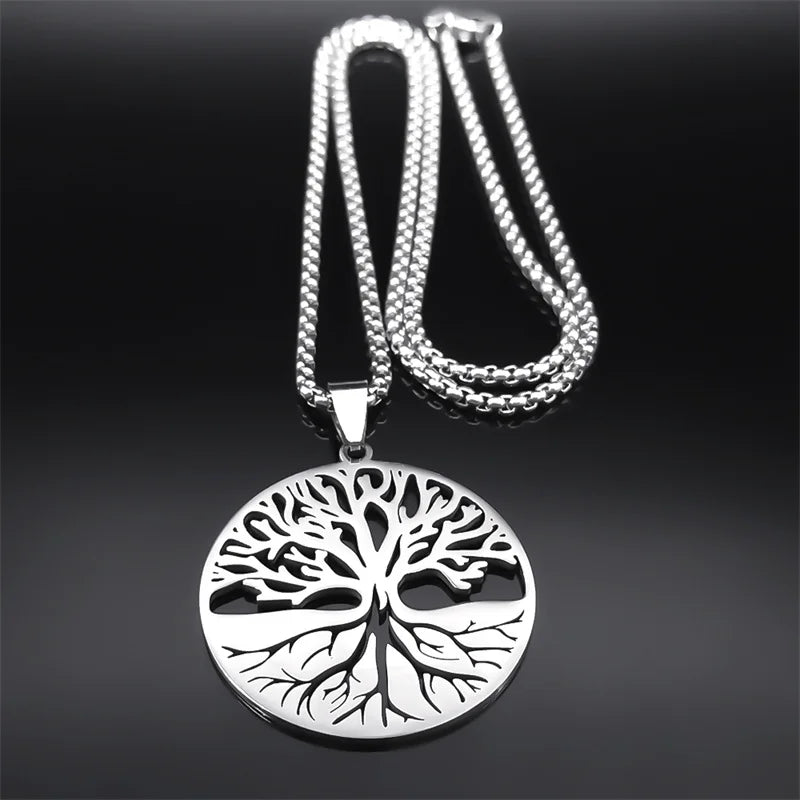 Tree of Life Necklace - Silver Chain with Symbolic Pendant