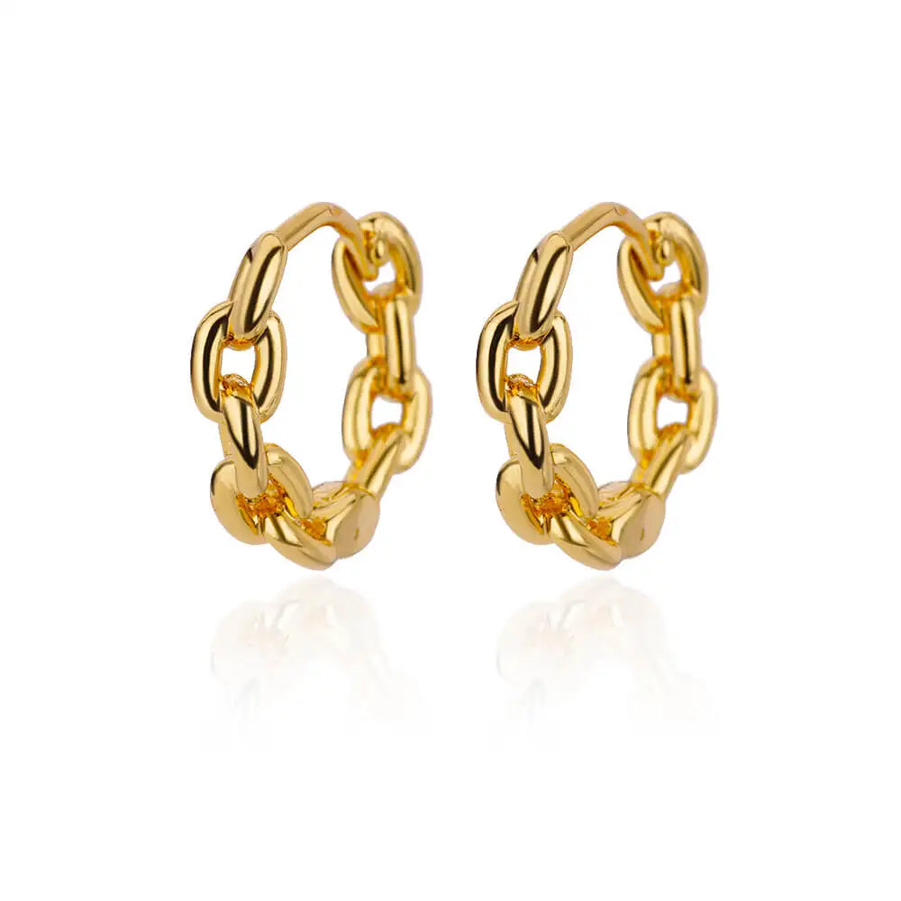 Golden/Silvery Multi-Shaped Hoop Earrings