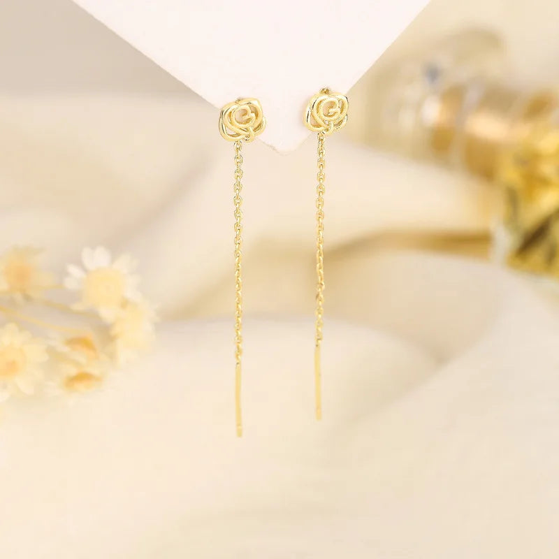 Multicolor Geometric Drop Earrings – Crystal & Copper