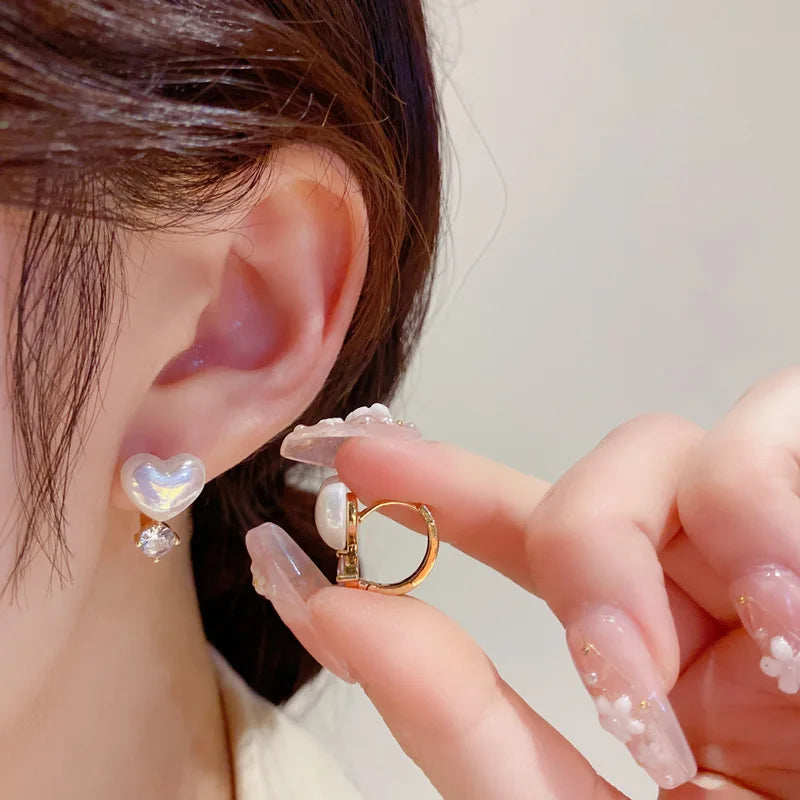 Bohemian Pearl & Rhinestone Stud Earrings