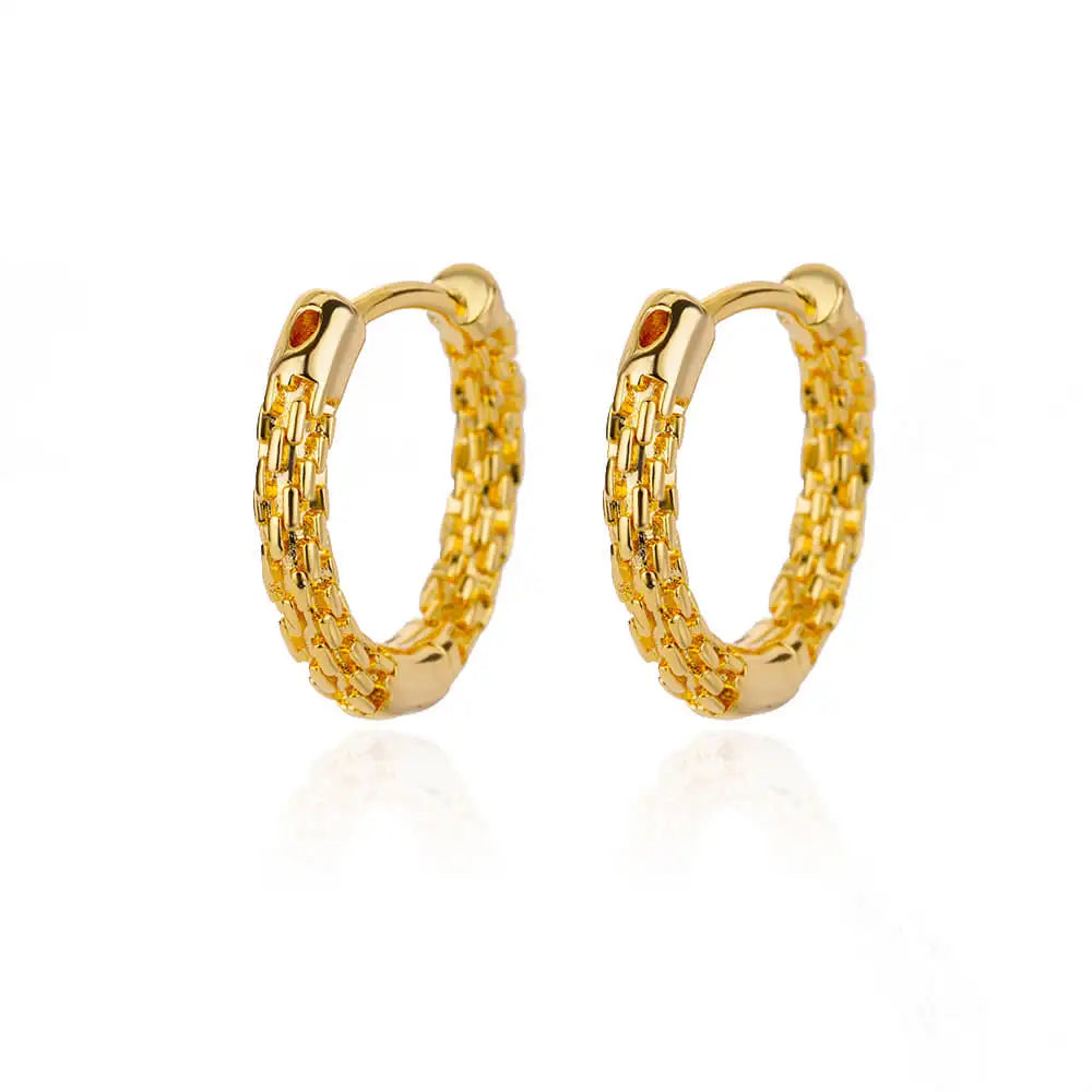 Golden/Silvery Multi-Shaped Hoop Earrings