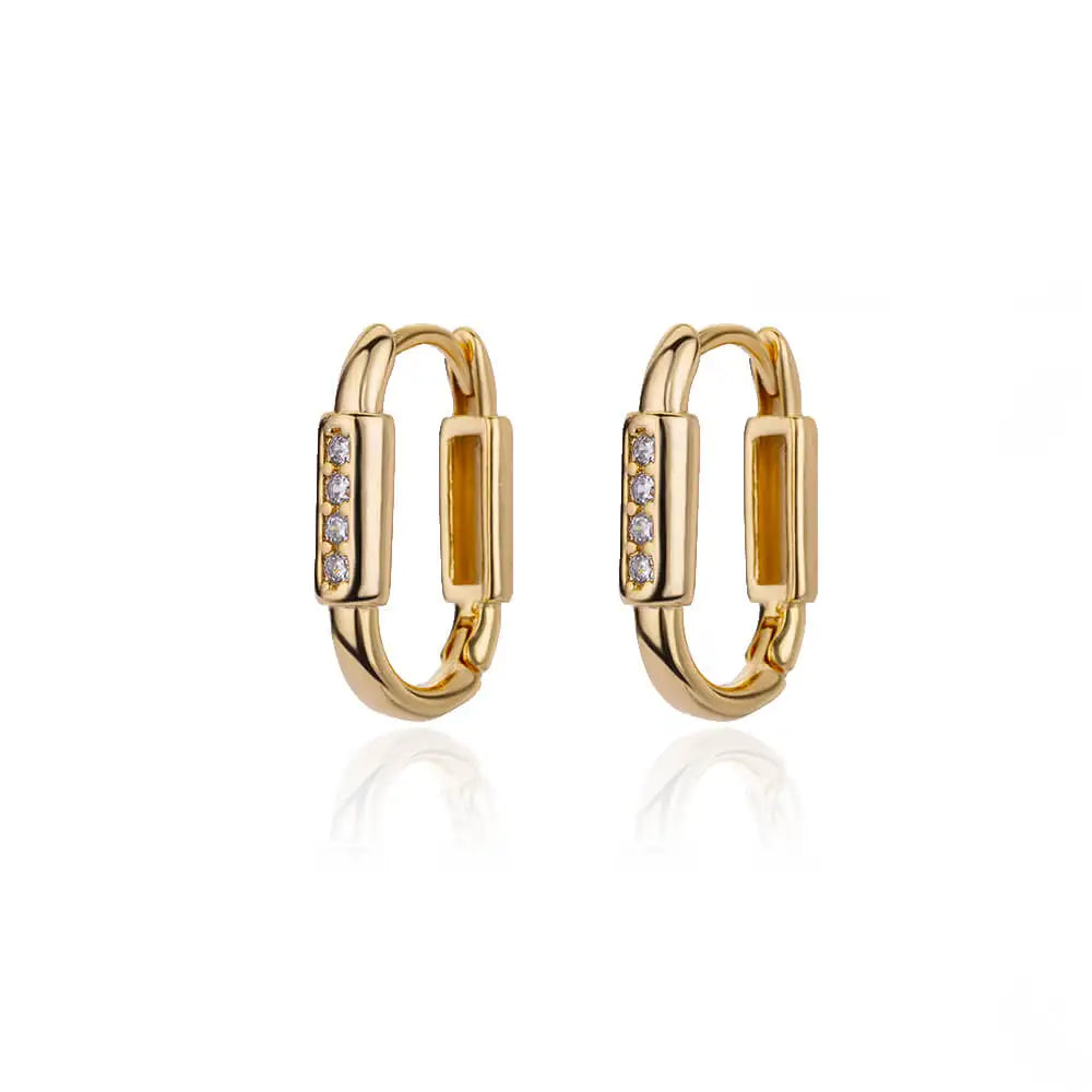 Golden/Silvery Multi-Shaped Hoop Earrings
