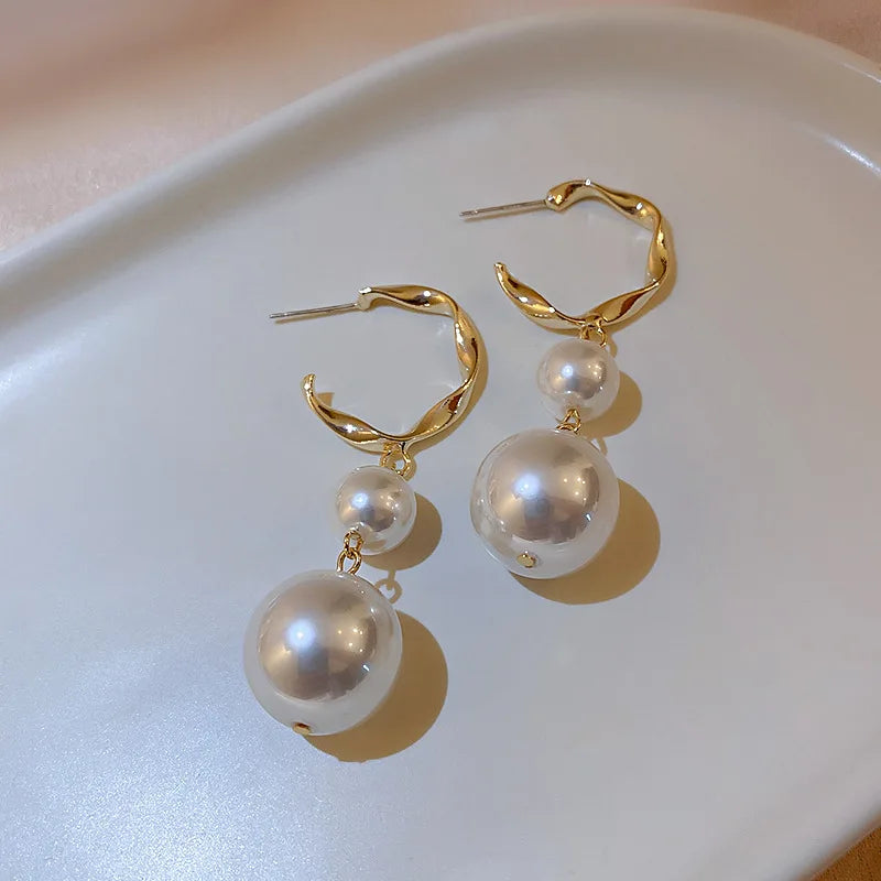 Bohemian Pearl & Rhinestone Stud Earrings