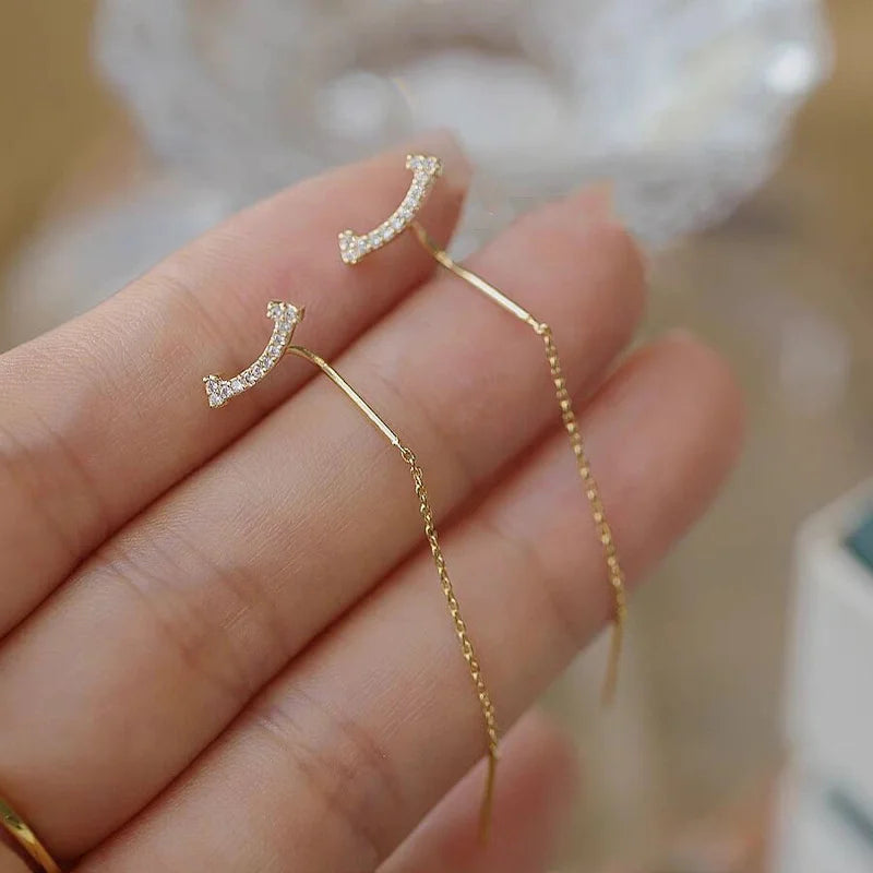 Vintage Crystal Tassel Drop Earrings – Star & Heart Charm Dangles