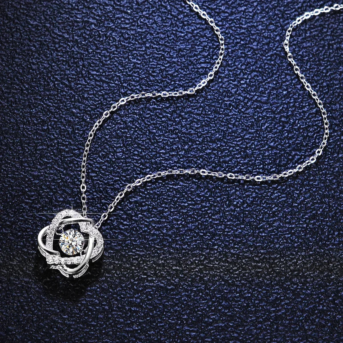 Moissanite Crossed Heart Pendant Necklace – Flipped Design