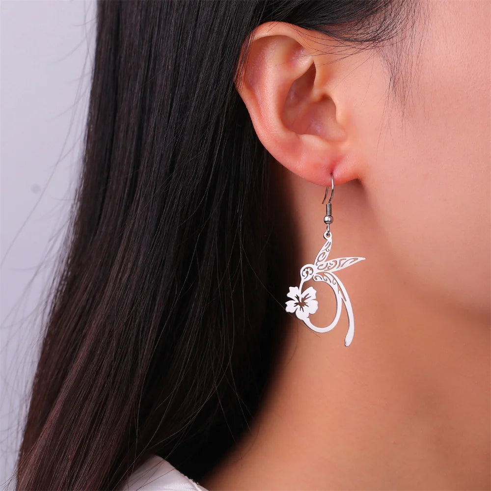 Hummingbird Jewelry Set – Gold/Silver Earrings & Necklace