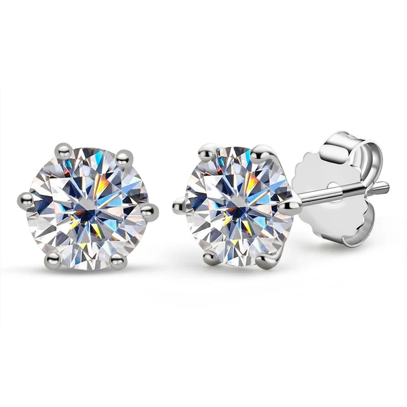 Round Moissanite Stud Earrings