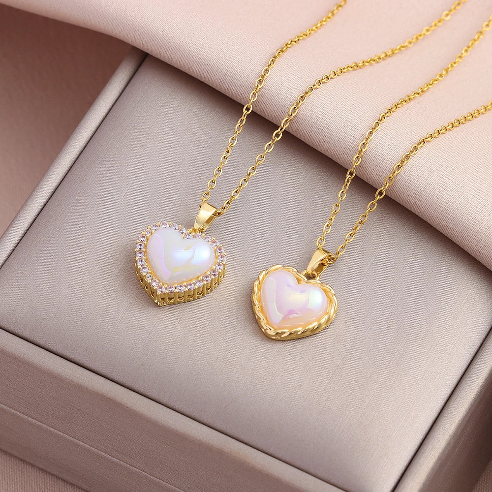Mermaid Heart Pearl Necklace