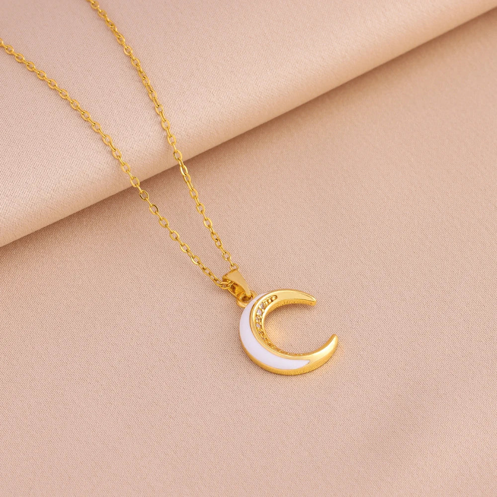 Crescent Moon Pendant Necklace