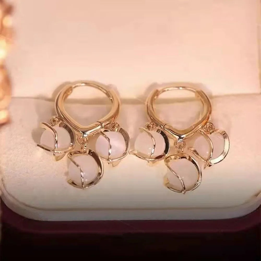 Bohemian Pearl & Rhinestone Stud Earrings