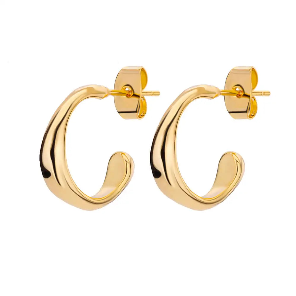 Golden/Silvery Multi-Shaped Hoop Earrings