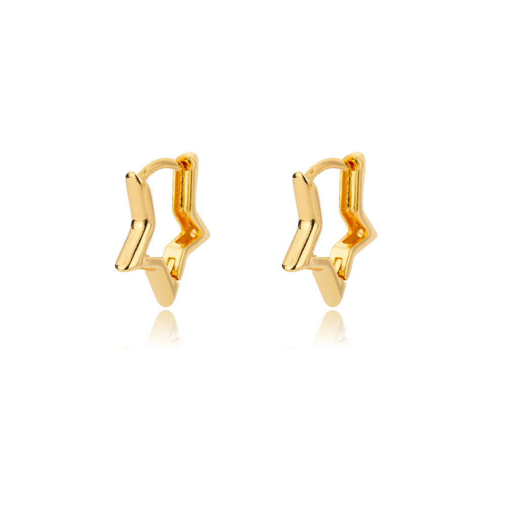 Golden/Silvery Multi-Shaped Hoop Earrings