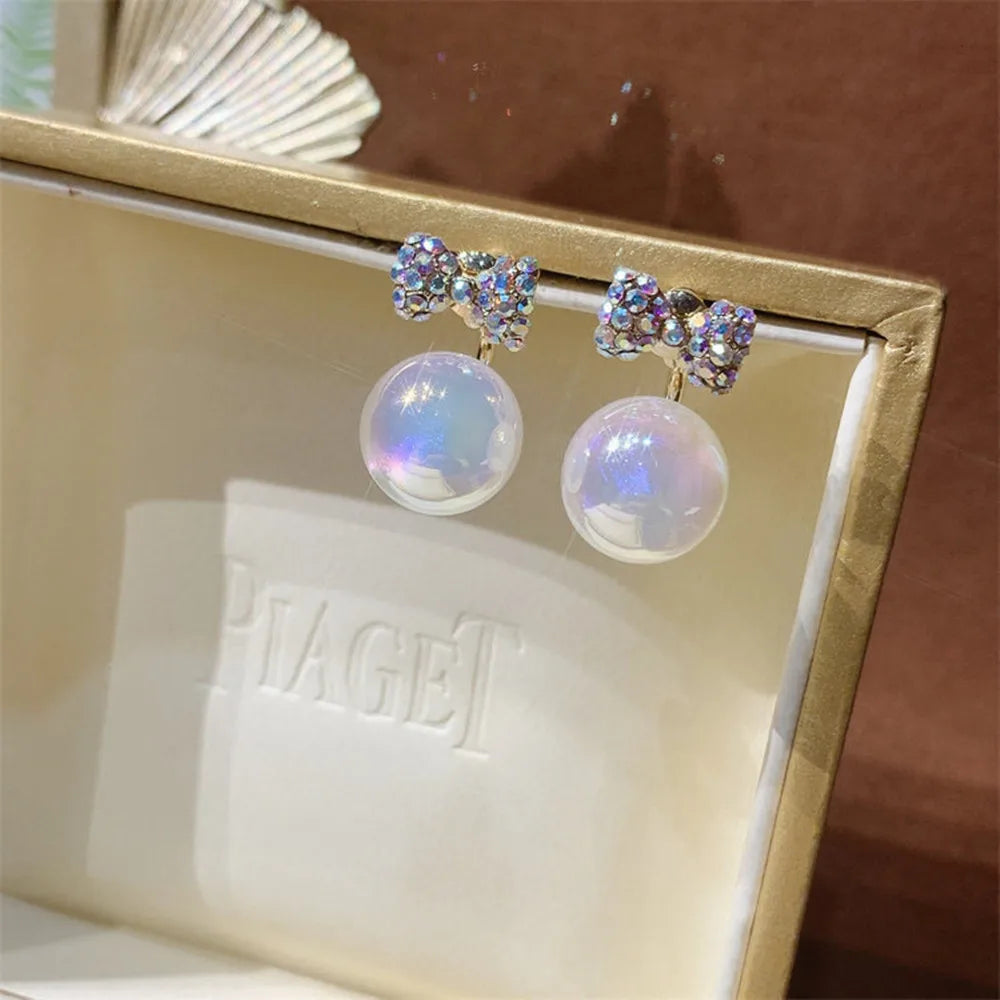 Bohemian Pearl & Rhinestone Stud Earrings