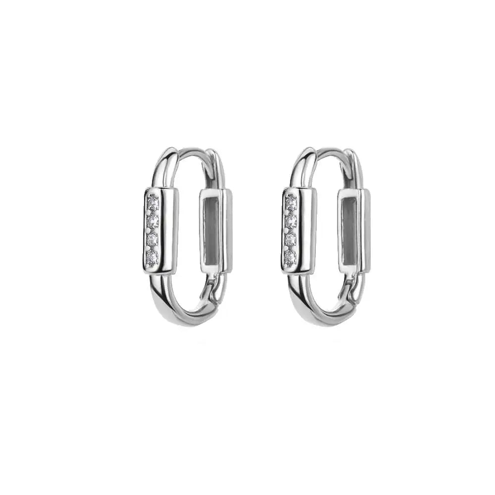 Golden/Silvery Multi-Shaped Hoop Earrings