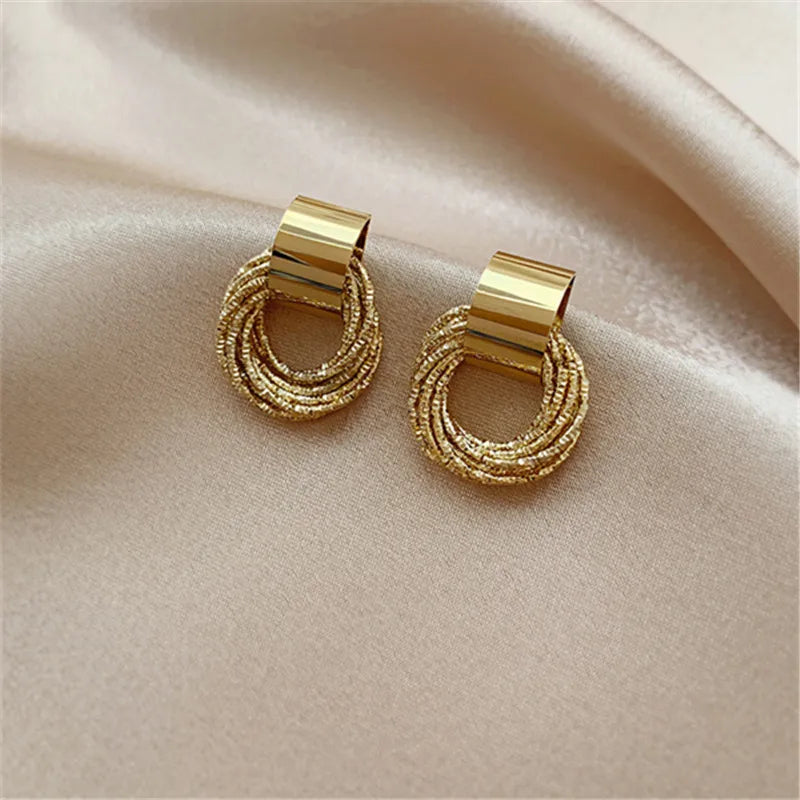 Asymmetrical Hollow Stud Rhinestones Earrings