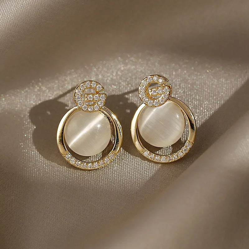 Bohemian Pearl & Rhinestone Stud Earrings