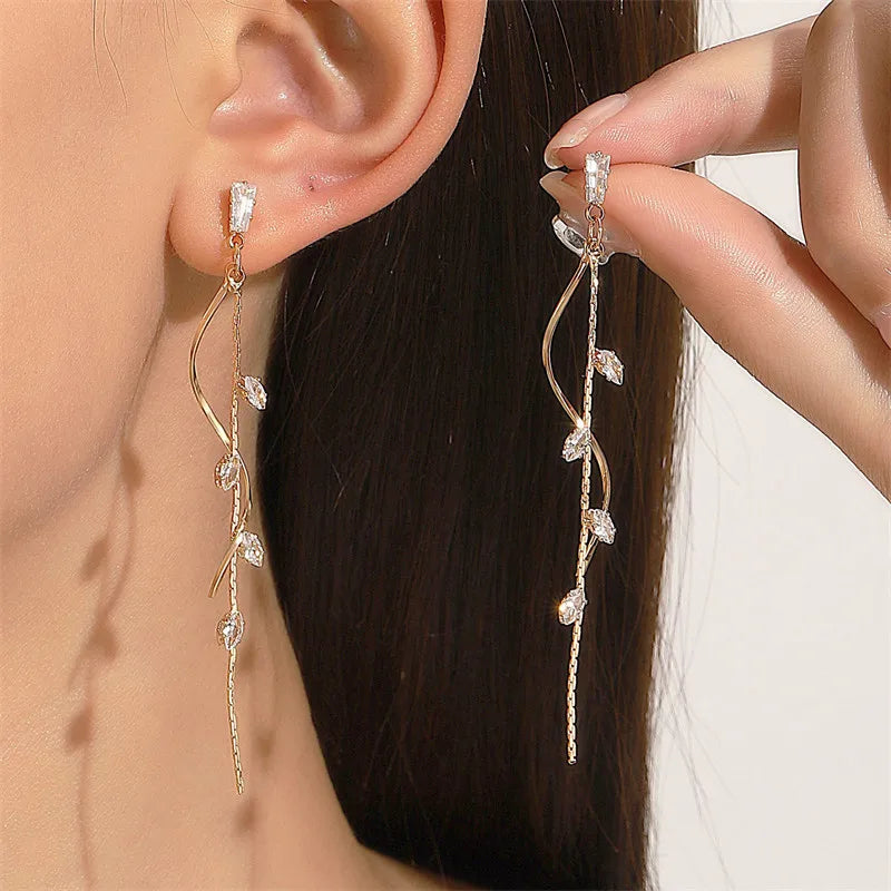 Multicolor Geometric Drop Earrings – Crystal & Copper