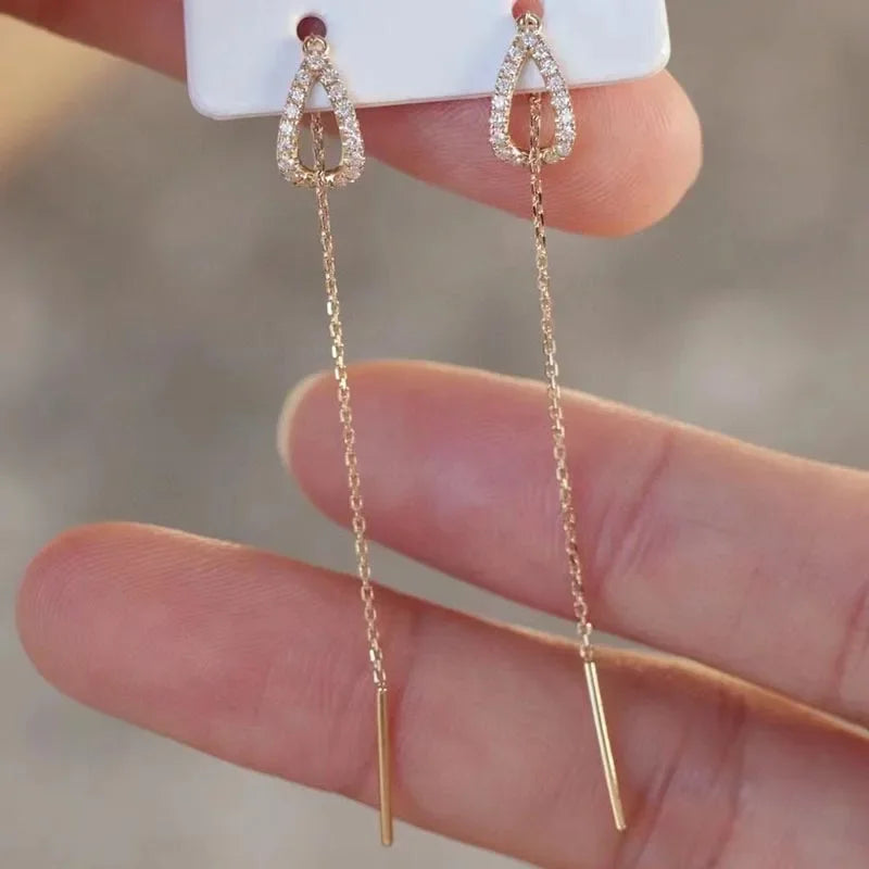 Multicolor Geometric Drop Earrings – Crystal & Copper