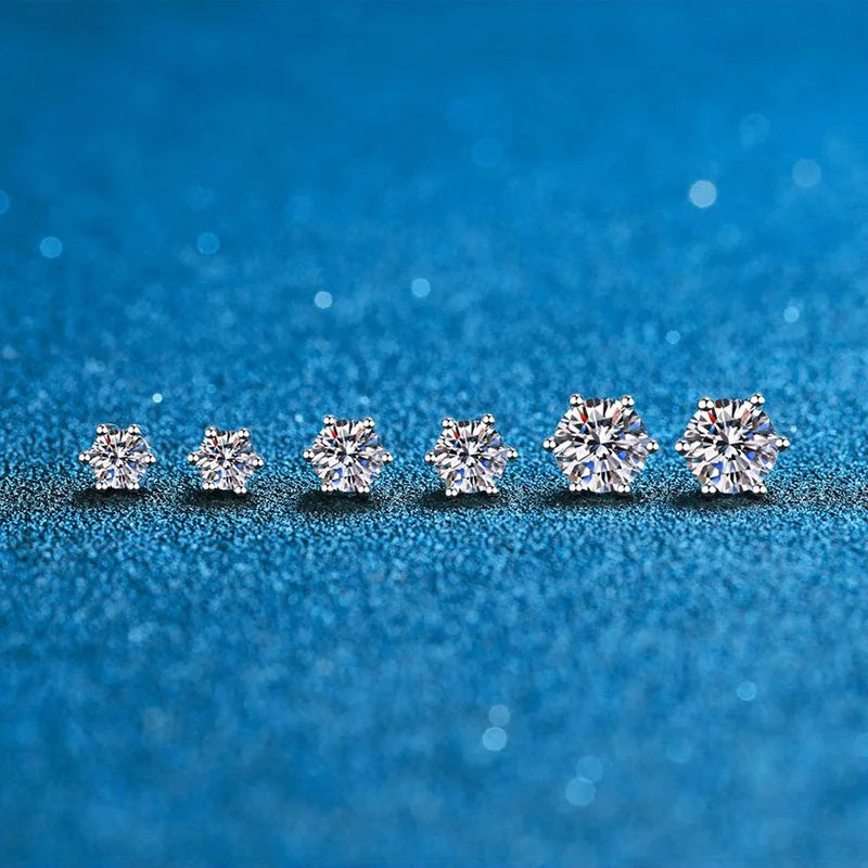 Classic 6-Prong Moissanite Stud Earrings