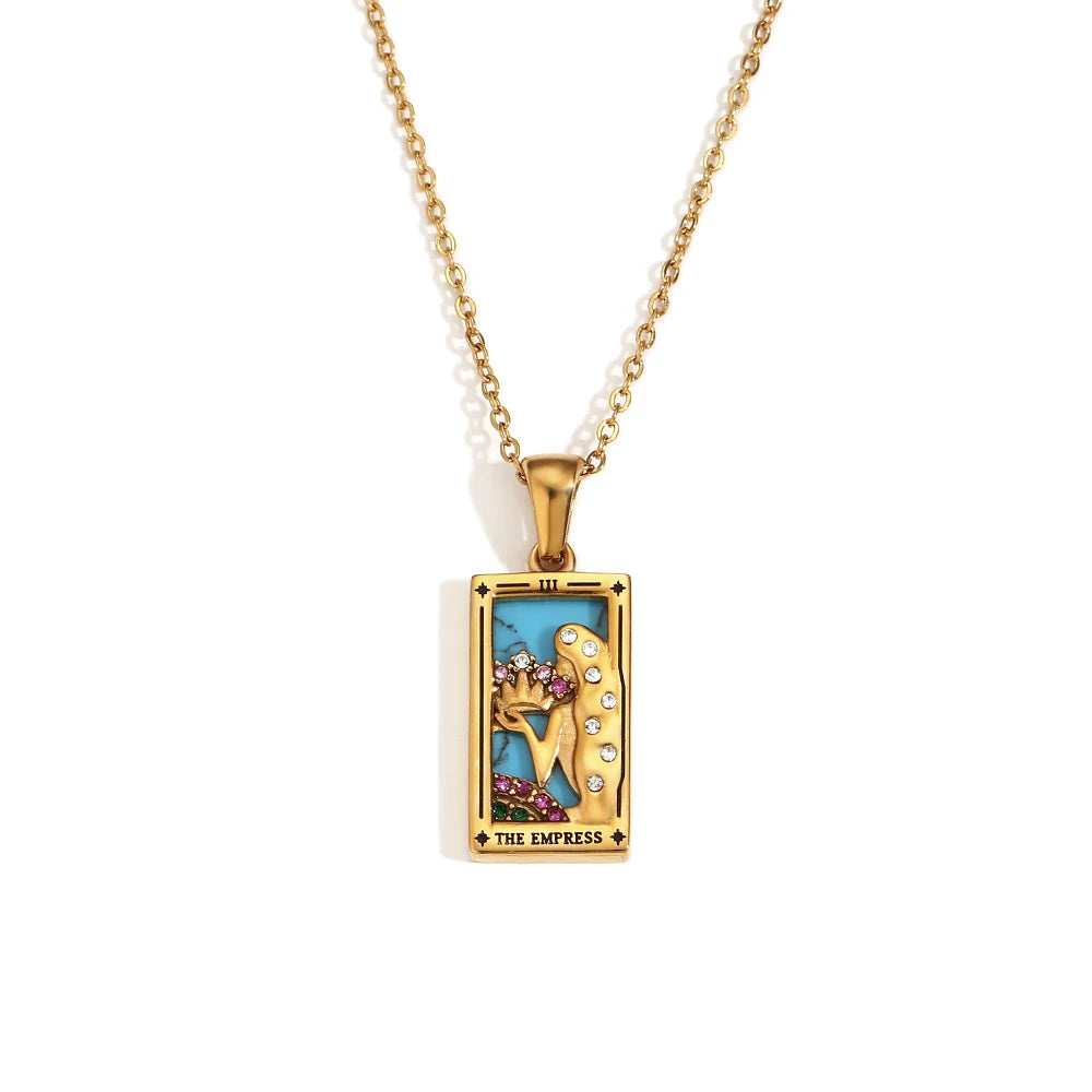 Tarot Queen Moon Necklace – 18K Gold Plated & SS