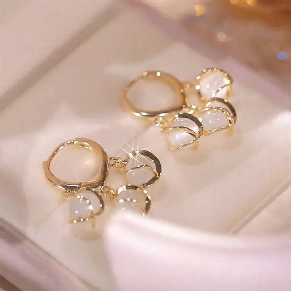 Bohemian Pearl & Rhinestone Stud Earrings