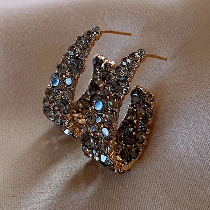 Bohemian Pearl & Rhinestone Stud Earrings