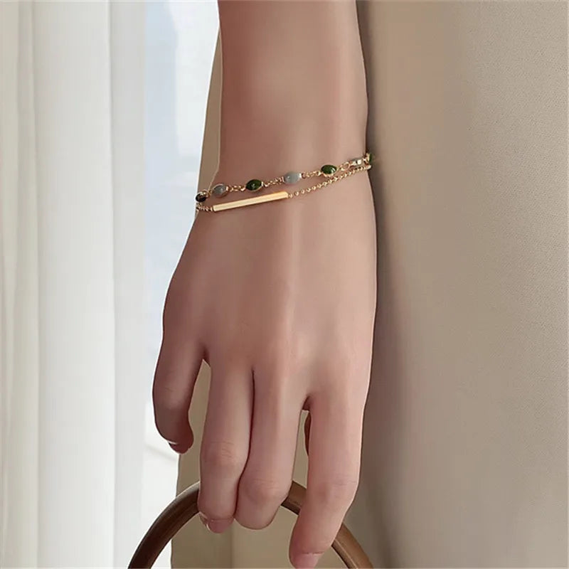 Bohemian Minimalist Multi-Layer Bracelet Set – 6-Piece Fashion Jewelry