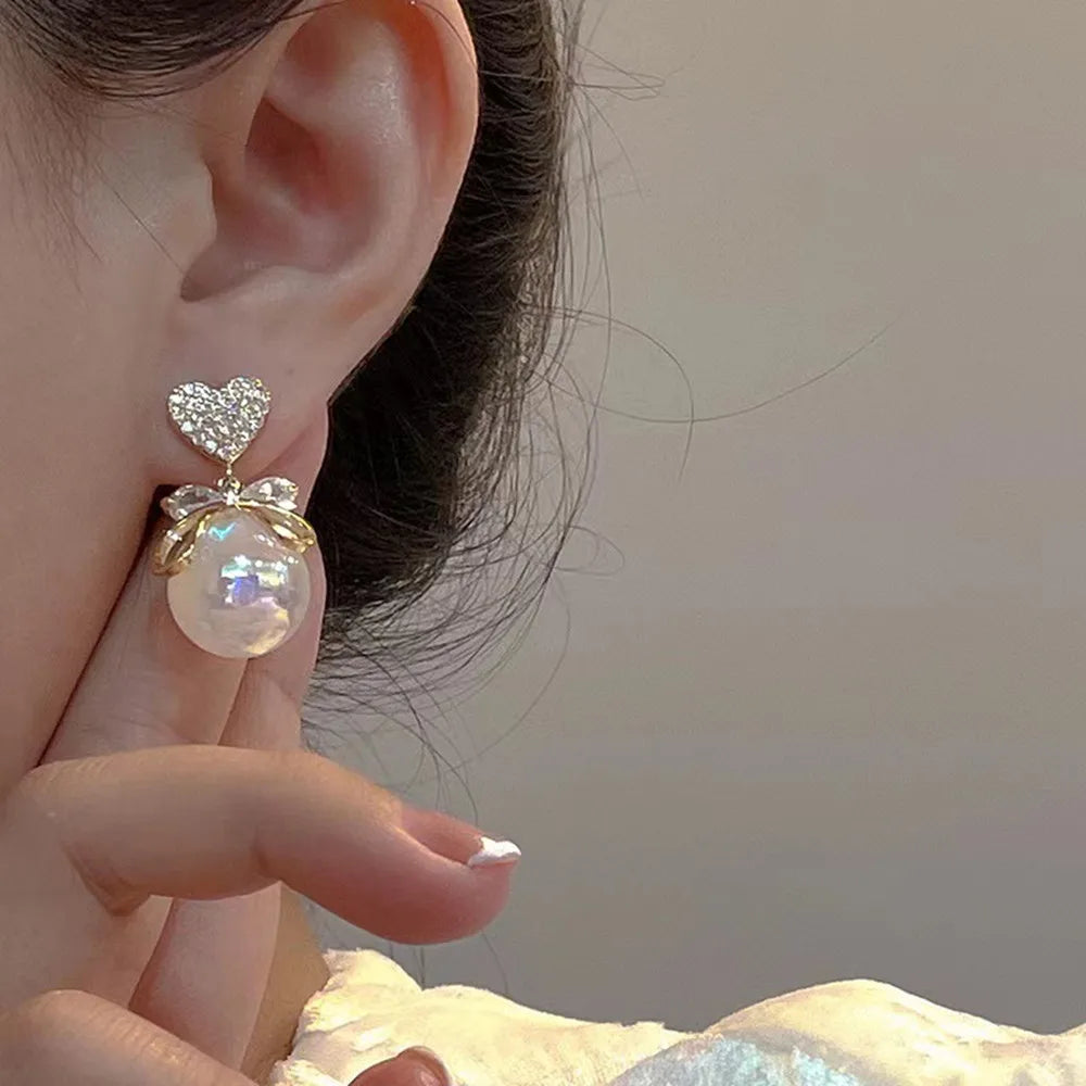 Bohemian Pearl & Rhinestone Stud Earrings